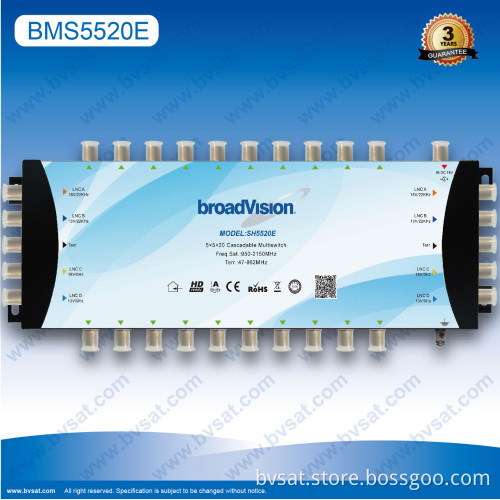 5 In 20 Out Cascadable Satellite Multiswitch For Smatv System With Good Quality